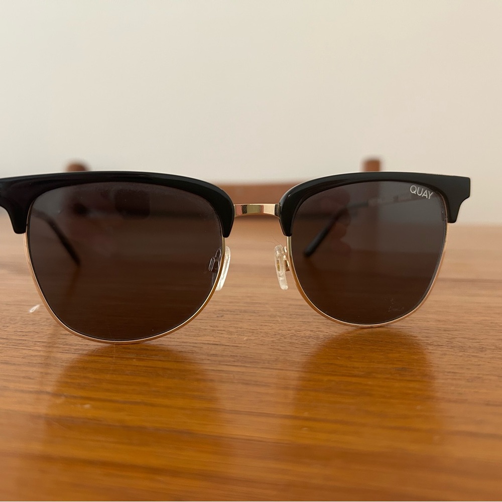 Quay Black and Gold Sunglasses